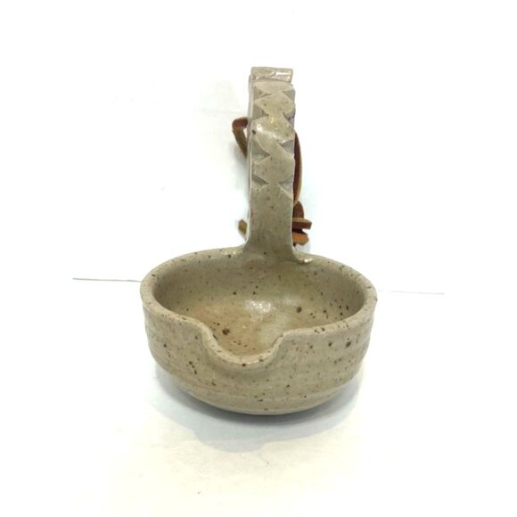 Dragon-Shaped Stoneware Ladle With Leather Loop Artist Stamped Made in 1992 - Picture 5 of 11